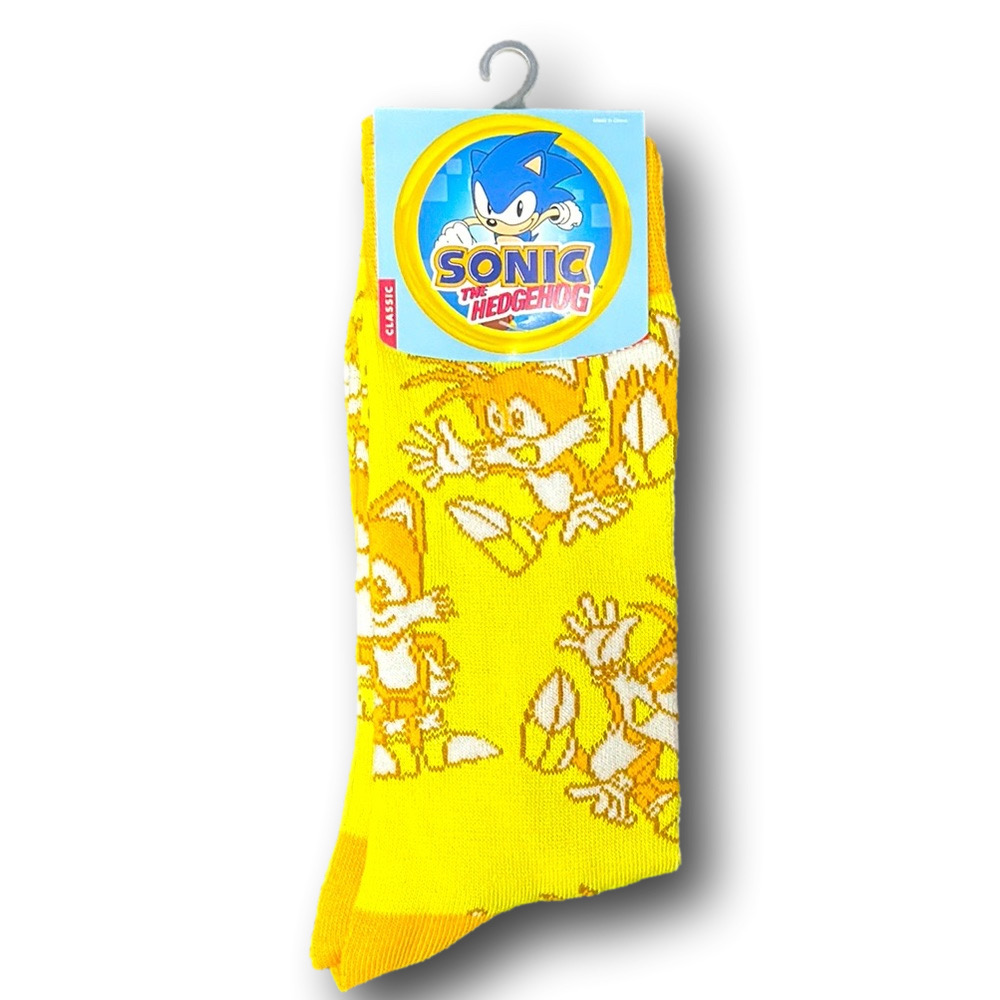 3/$20 Tails The Fox Sega Sonic The Hedgehog Funny Novelty Crew Socks - NWT